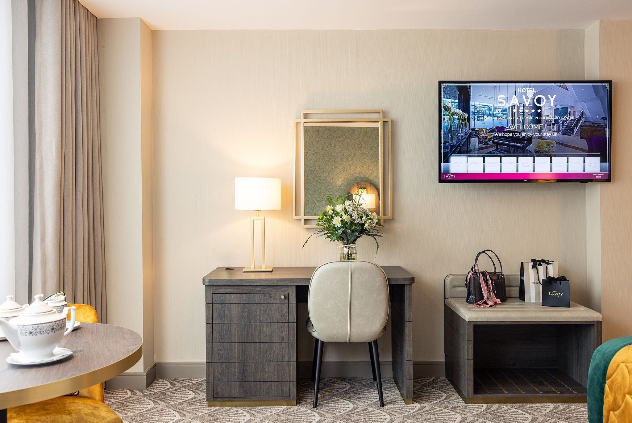 hypo-allergenic bedding, minibar, in-room safe, desk