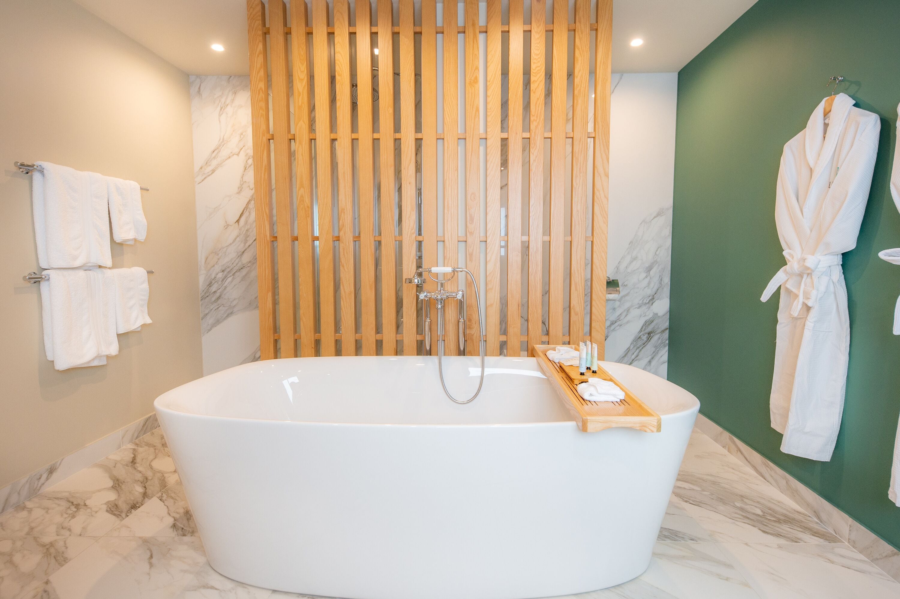 junior suite | bathroom | shower, rainfall showerhead, free toiletries, hair dryer