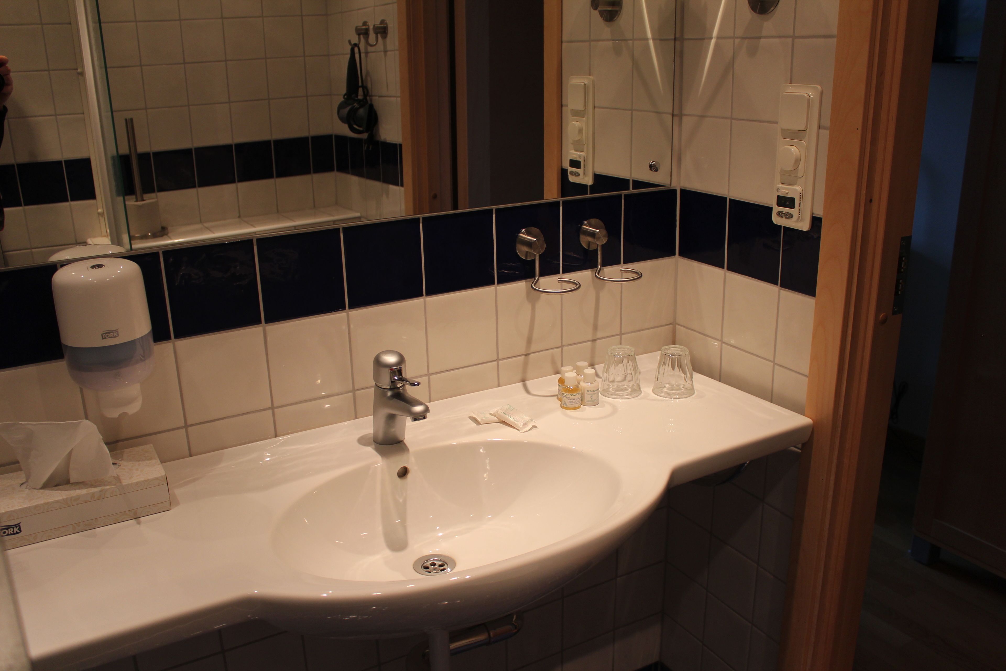 business double room | bathroom | shower, free toiletries, hair dryer, towels