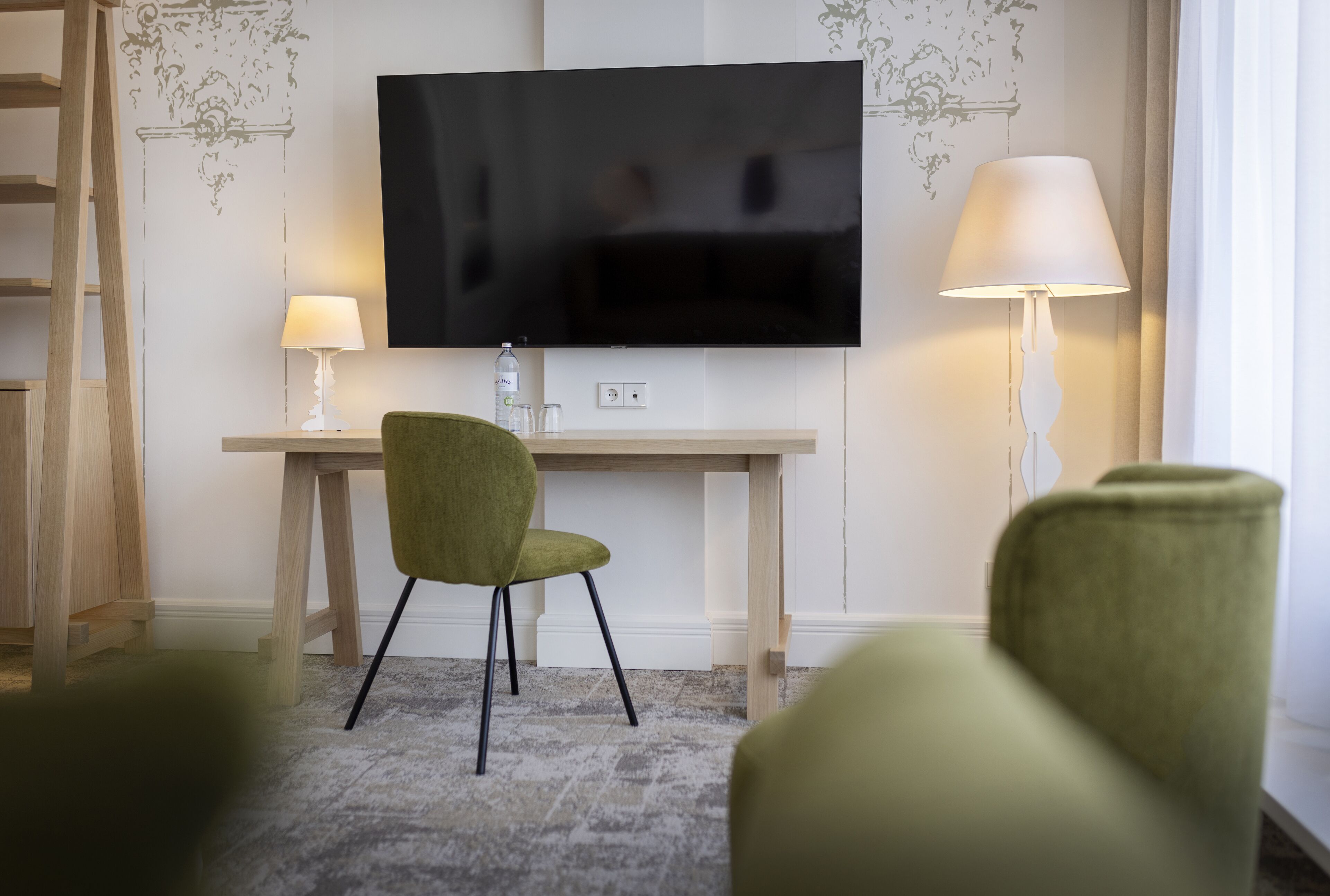 junior suite (deluxe) | in-room safe, desk, laptop workspace, blackout curtains