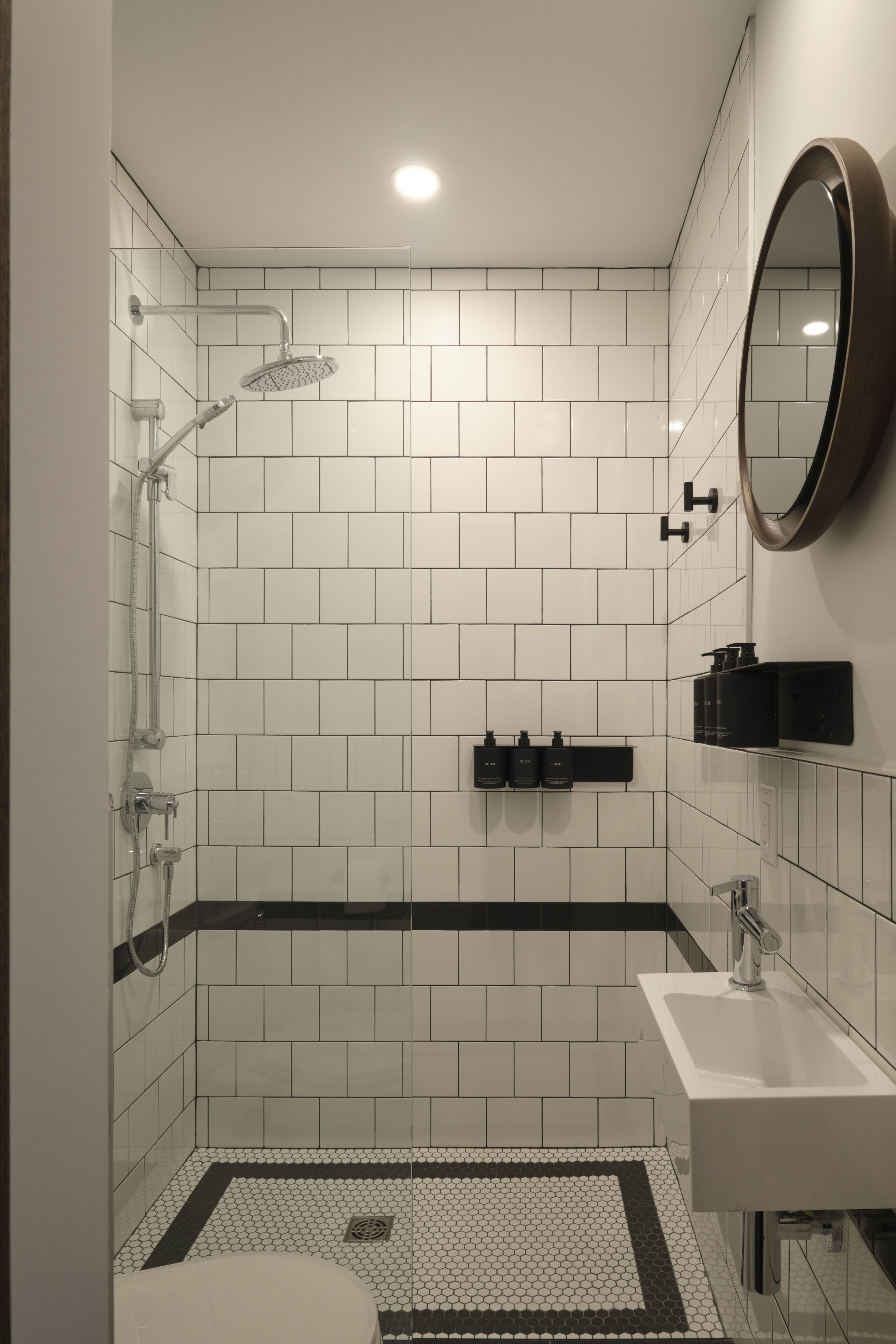 room 1 queen bed | bathroom | shower, hair dryer, bathrobes, slippers