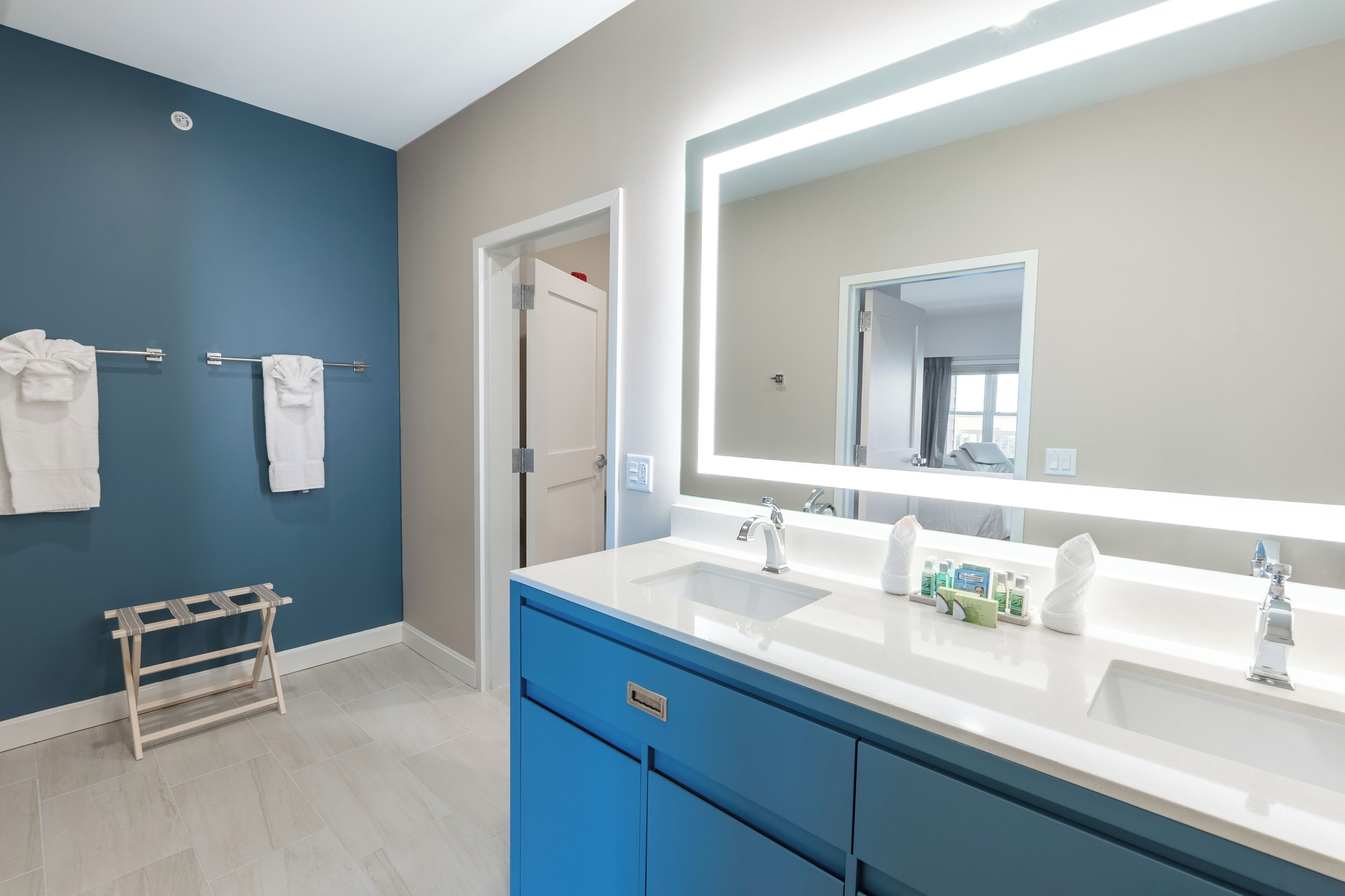 free toiletries, hair dryer, bathrobes, towels