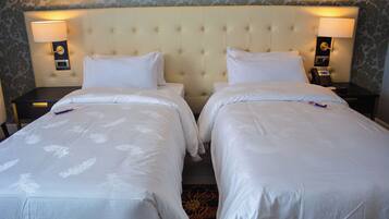 Phòng đôi hoặc 2 giường đơn Deluxe | Bộ trải giường bằng vải cotton Ai Cập, bộ đồ giường cao cấp