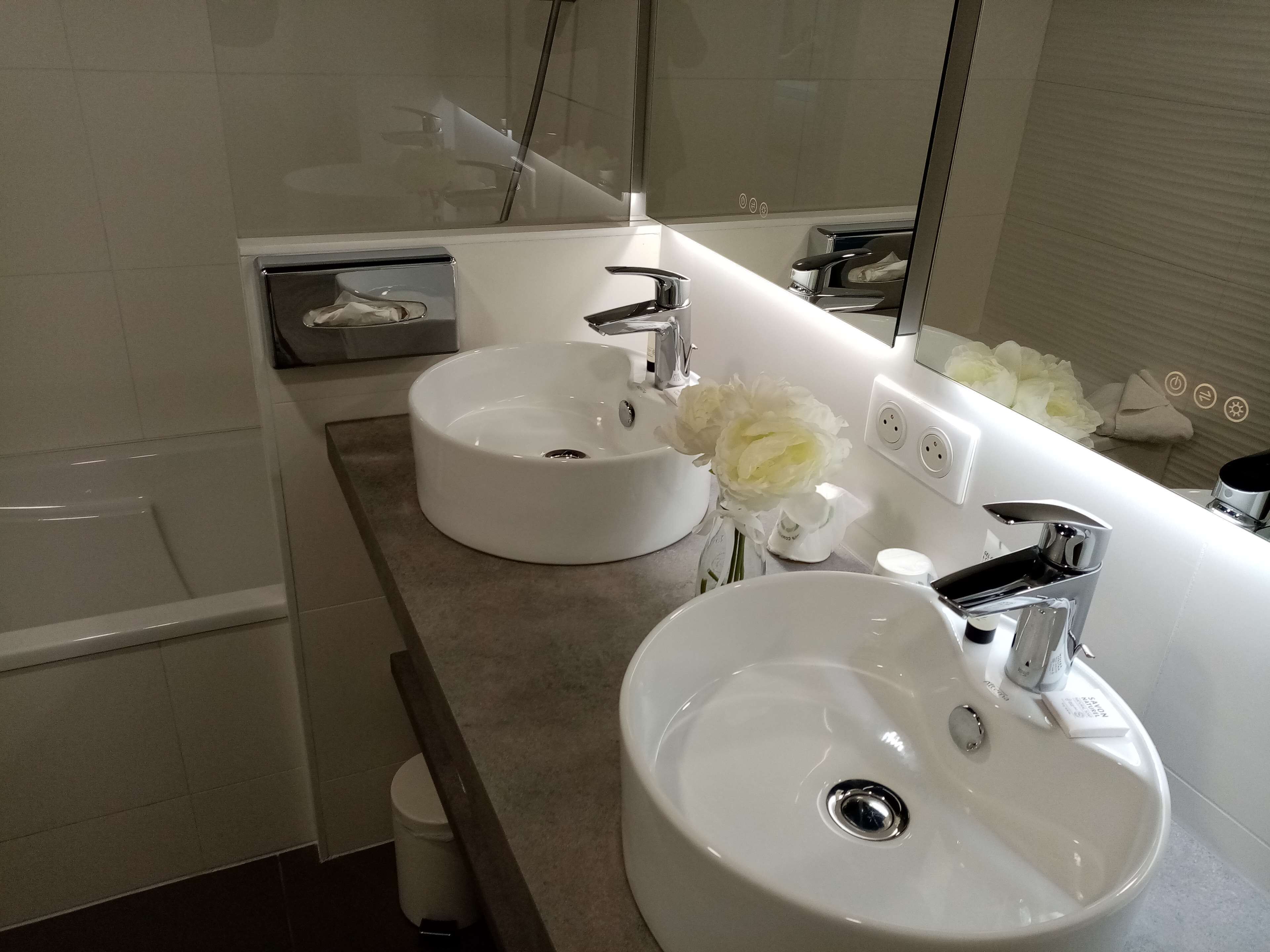 free toiletries, hair dryer, towels