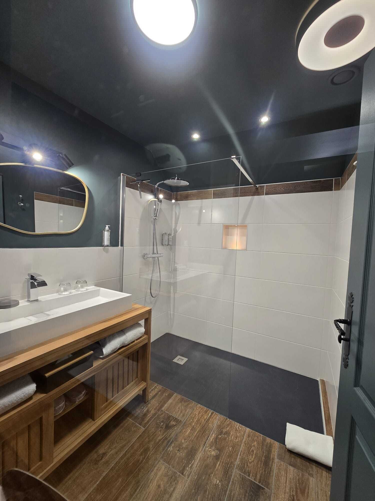 signature loft | bathroom | free toiletries, hair dryer, bathrobes, towels