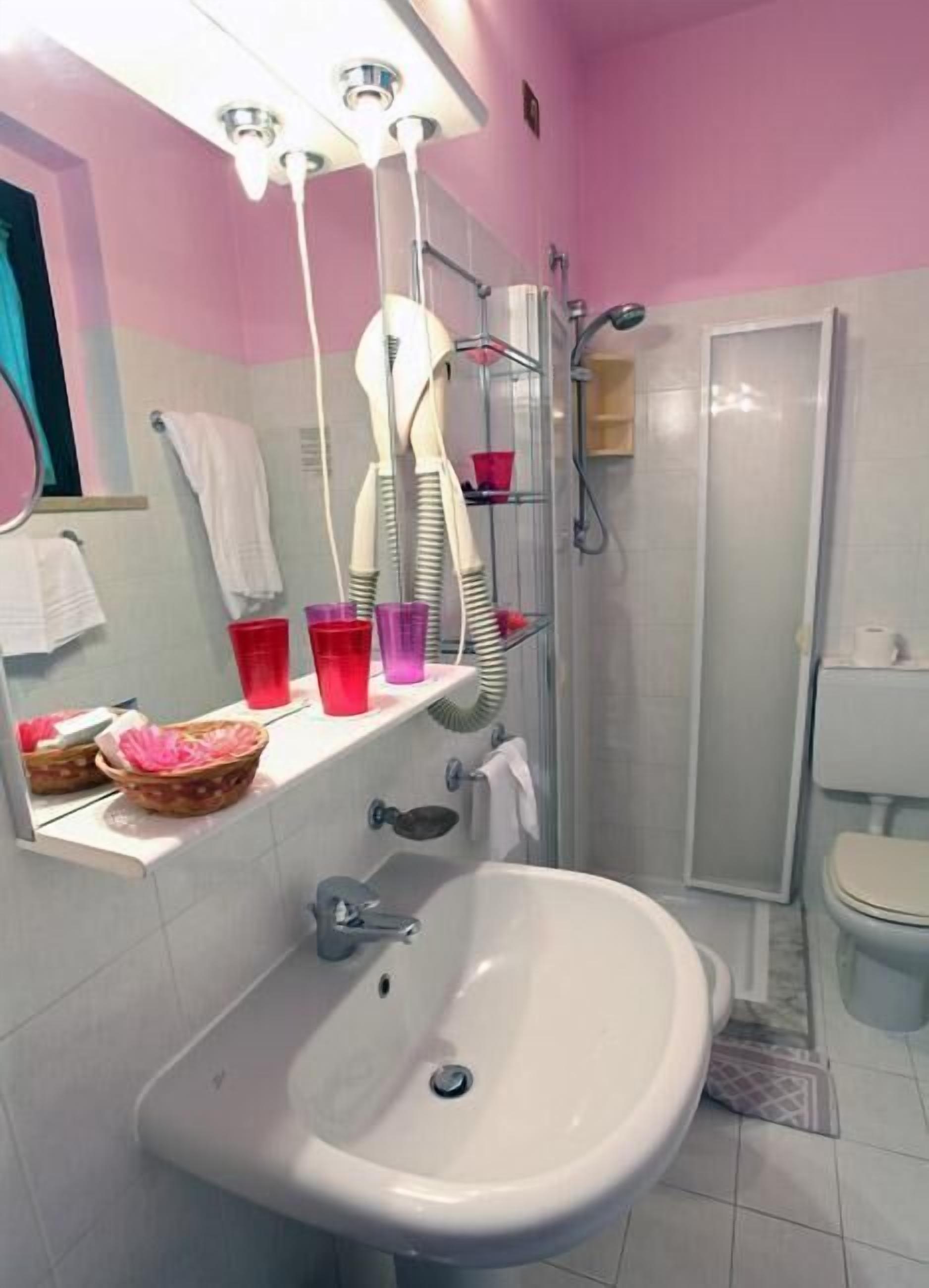 shower, free toiletries, hair dryer, bidet