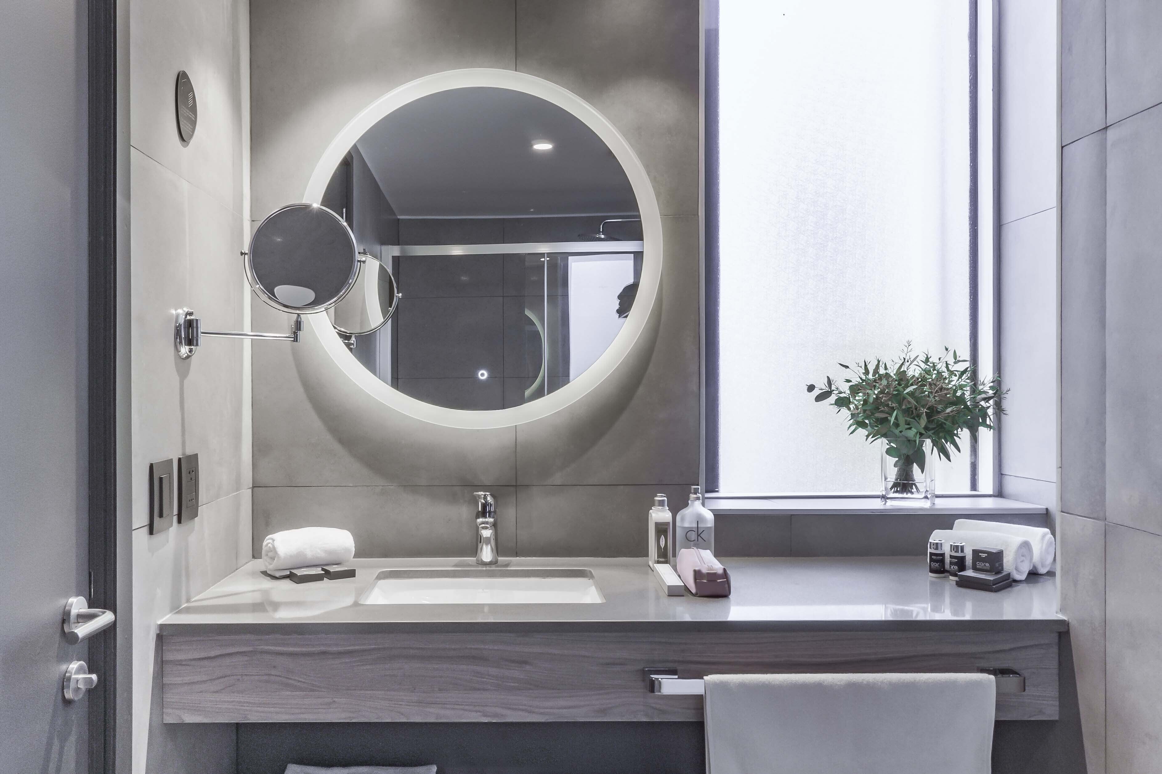 rainfall showerhead, eco-friendly toiletries, hair dryer, bathrobes