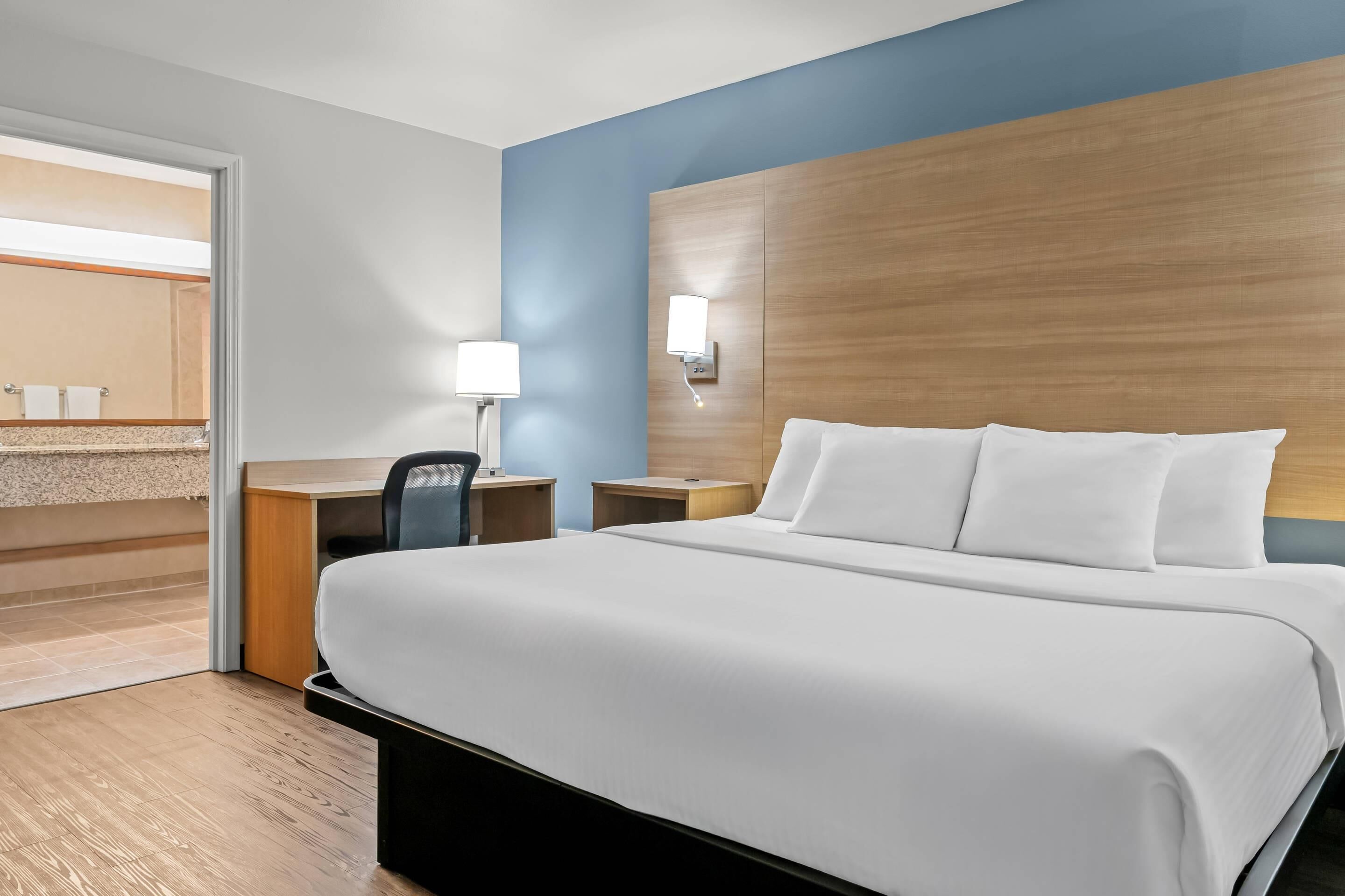 Desk, iron/ironing board, free WiFi, alarm clocks