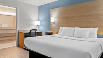 Desk, iron/ironing board, free WiFi, alarm clocks