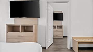 Desk, iron/ironing board, free WiFi, alarm clocks