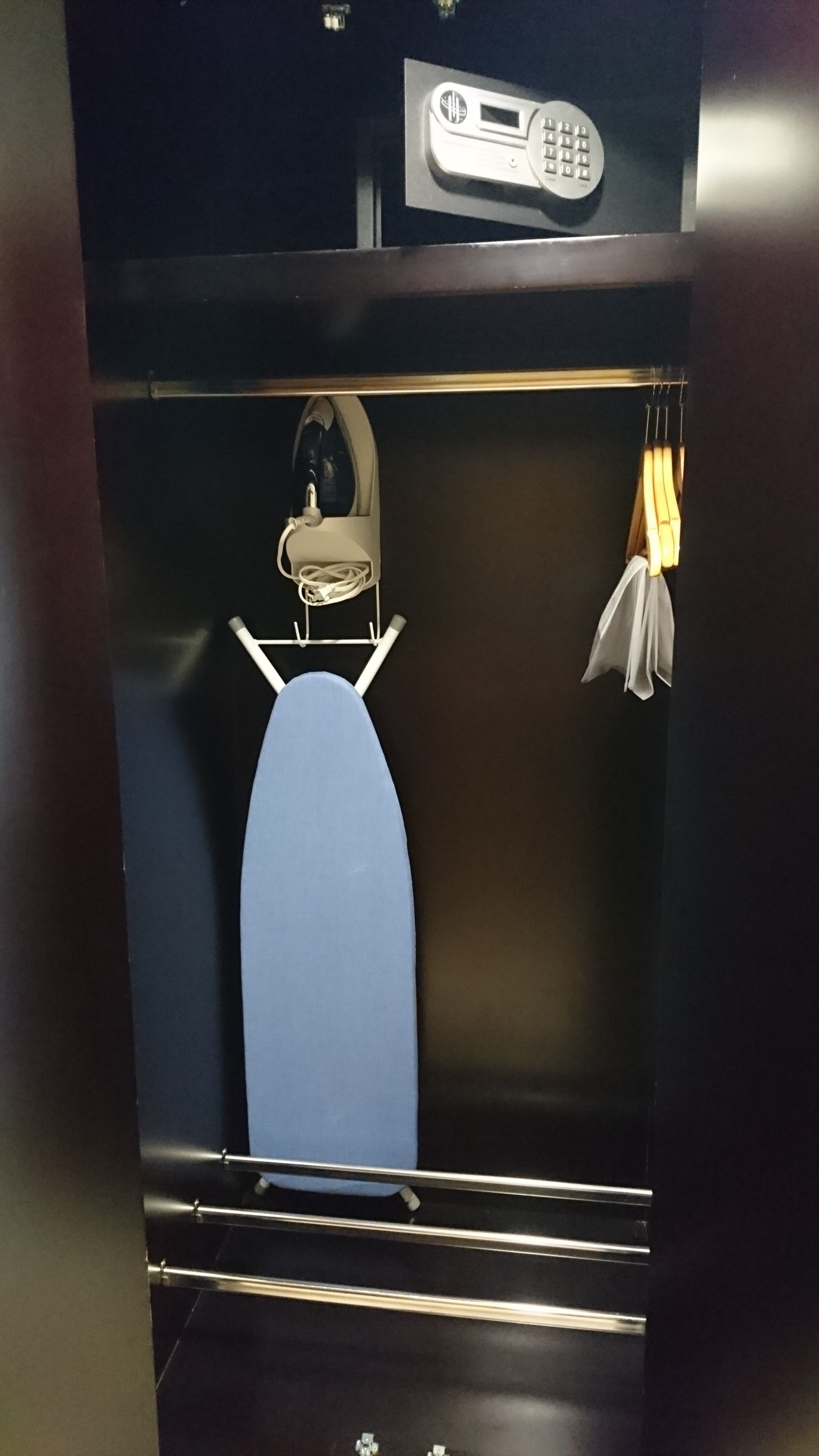 in-room safe, desk, blackout curtains, iron/ironing board