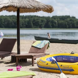 Private beach, sun loungers, beach umbrellas, beach volleyball
