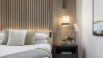 Premium Balcony King | Premium bedding, down comforters, pillowtop beds, blackout drapes