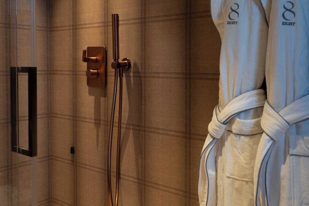 standard room | bathroom | shower, free toiletries, hair dryer, towels