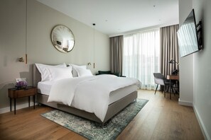 Deluxe Double Room, Terrace, City View | Minibar, in-room safe, desk, laptop workspace - City Hotel Ljubljana (Ljubljana)