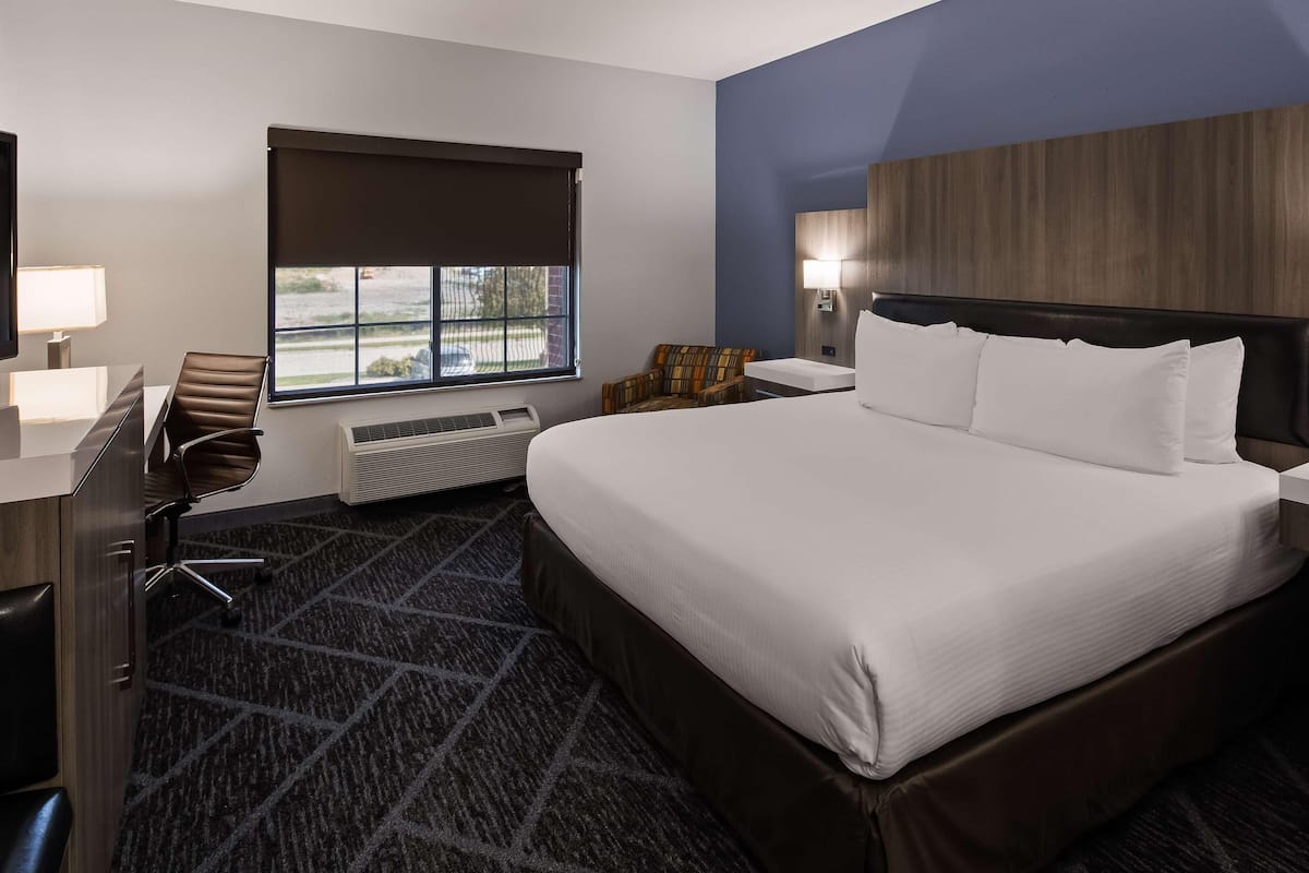 Hypo-allergenic bedding available, desk, laptop workspace
