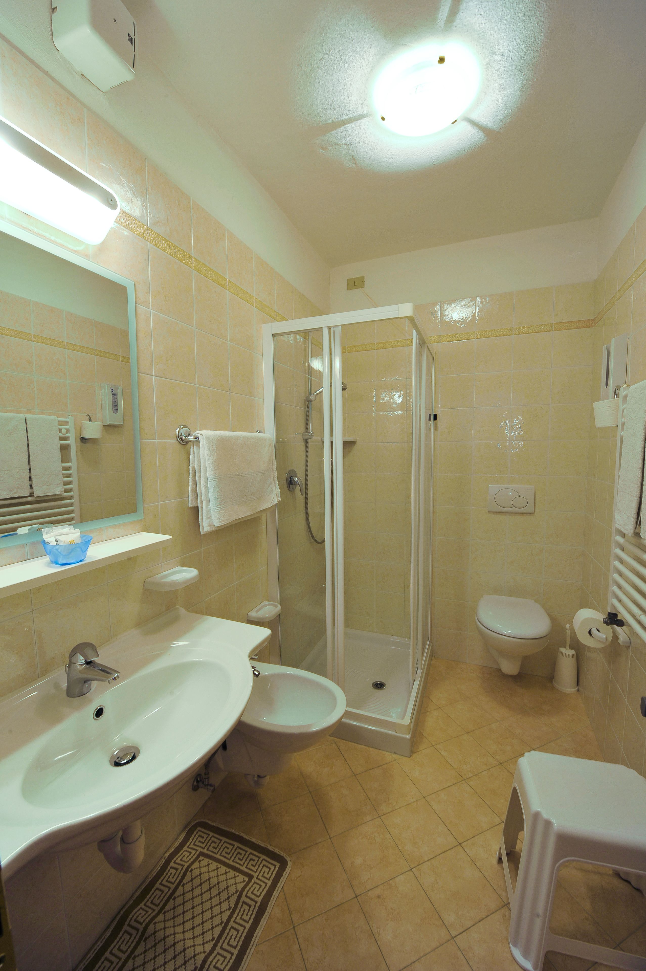 comfort double room | bathroom | hair dryer, bidet, towels