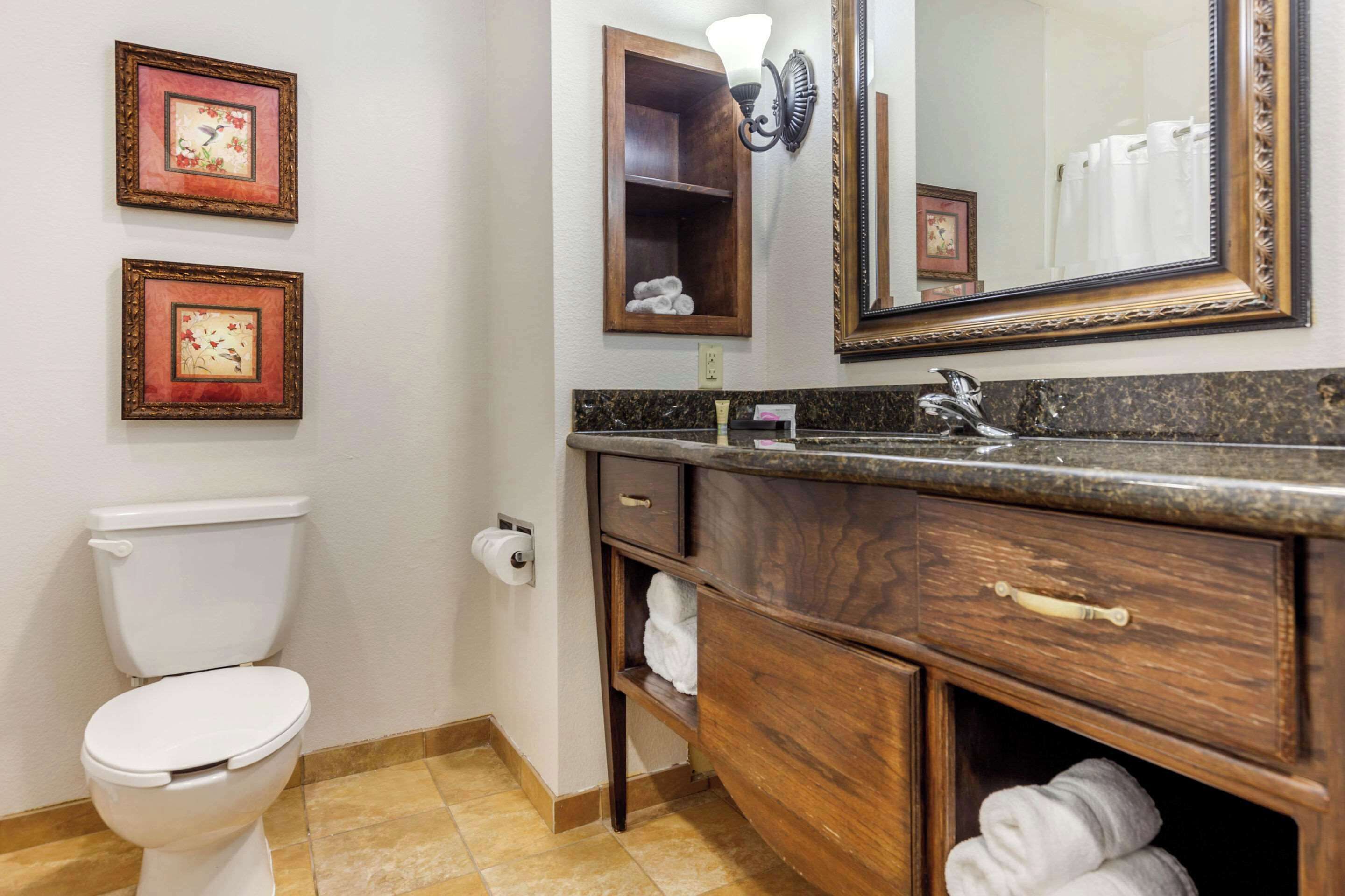 premium bedding, pillow-top beds, desk, laptop workspace