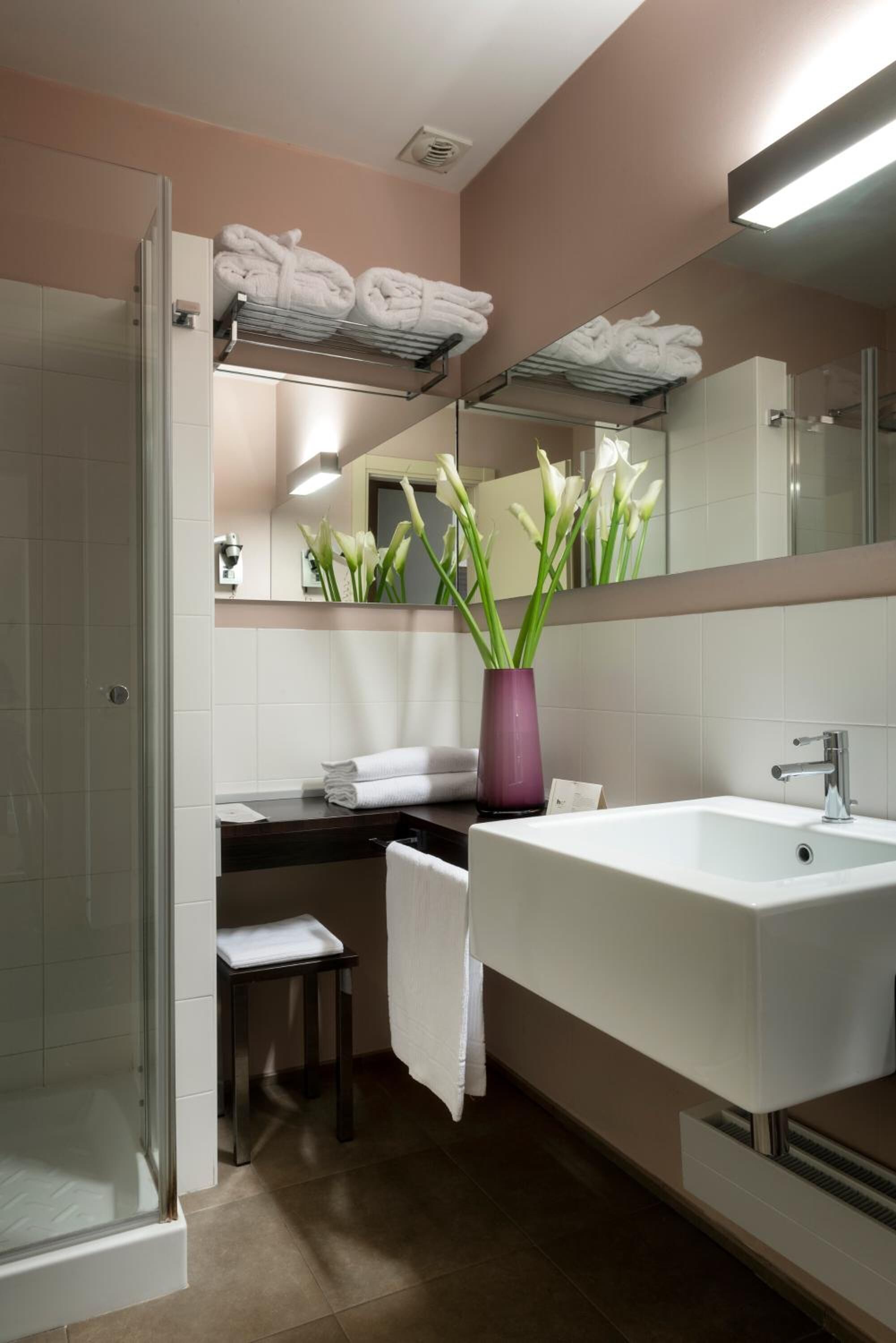 shower, free toiletries, hair dryer, bidet