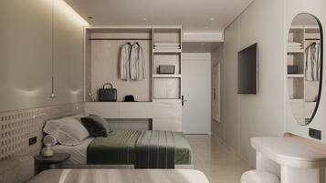 Twin Room, Garden View | Select Comfort beds, in-room safe, blackout drapes, iron/ironing board