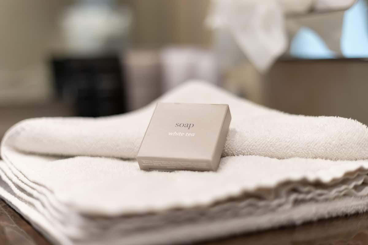 standard double room | bathroom | hair dryer, towels