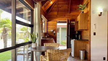 Fridge, microwave, electric kettle, toaster