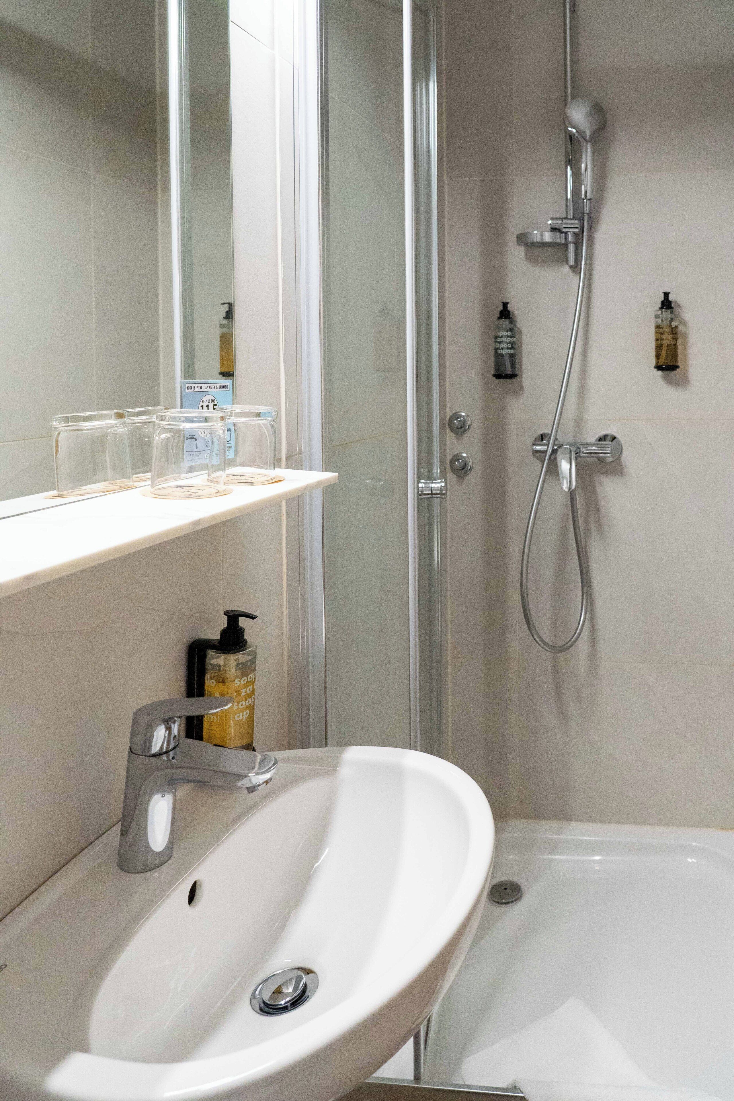 free toiletries, hair dryer, bidet, towels