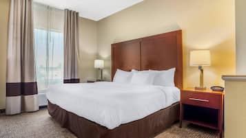 Desk, blackout drapes, iron/ironing board, free WiFi