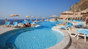 Seasonal outdoor pool, open 9:00 AM to 6:00 PM, pool umbrellas - Capo Dei Greci Taormina Coast Resort Hotel & SPA (Sant'Alessio Siculo)