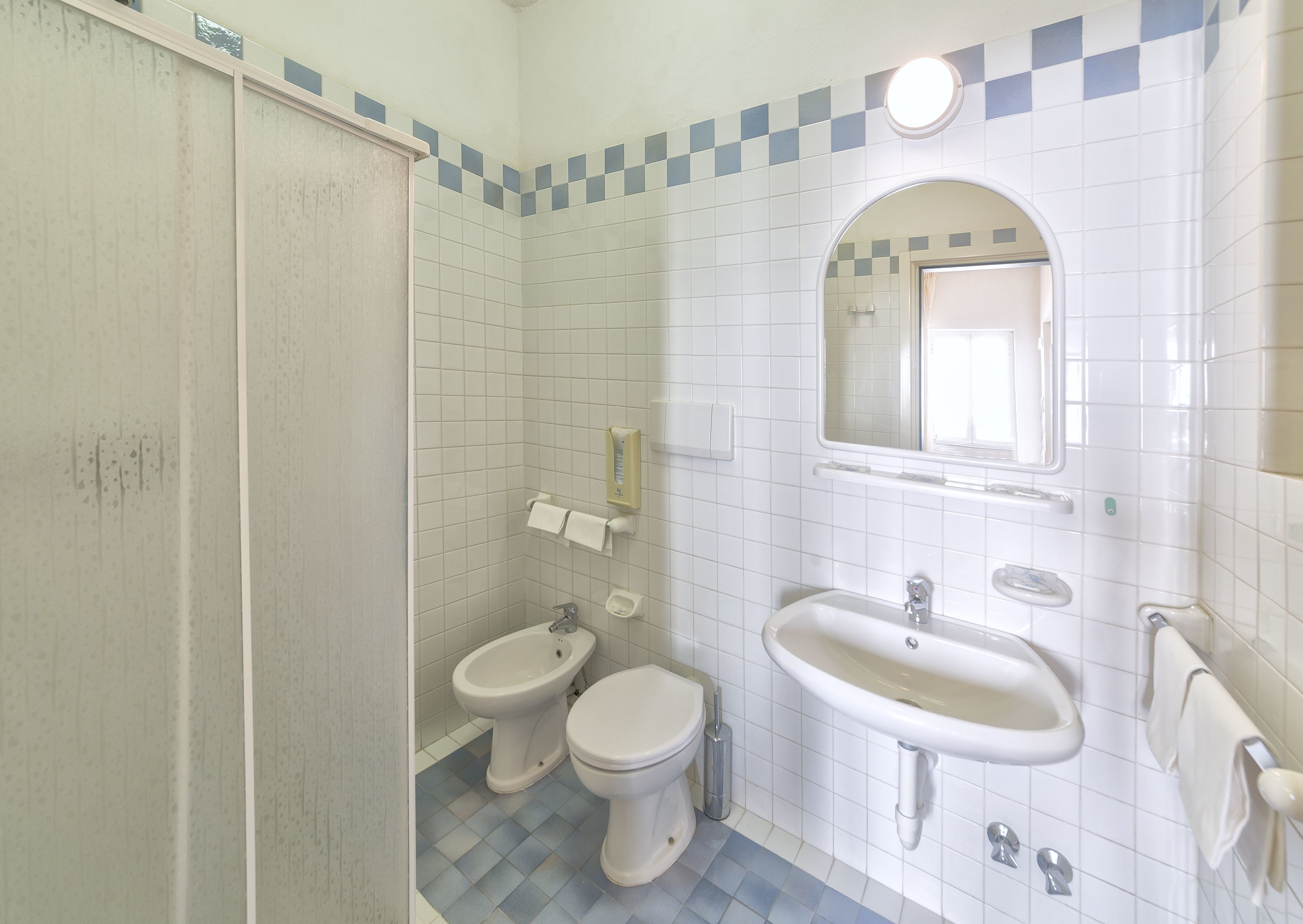 shower, free toiletries, hair dryer, bidet