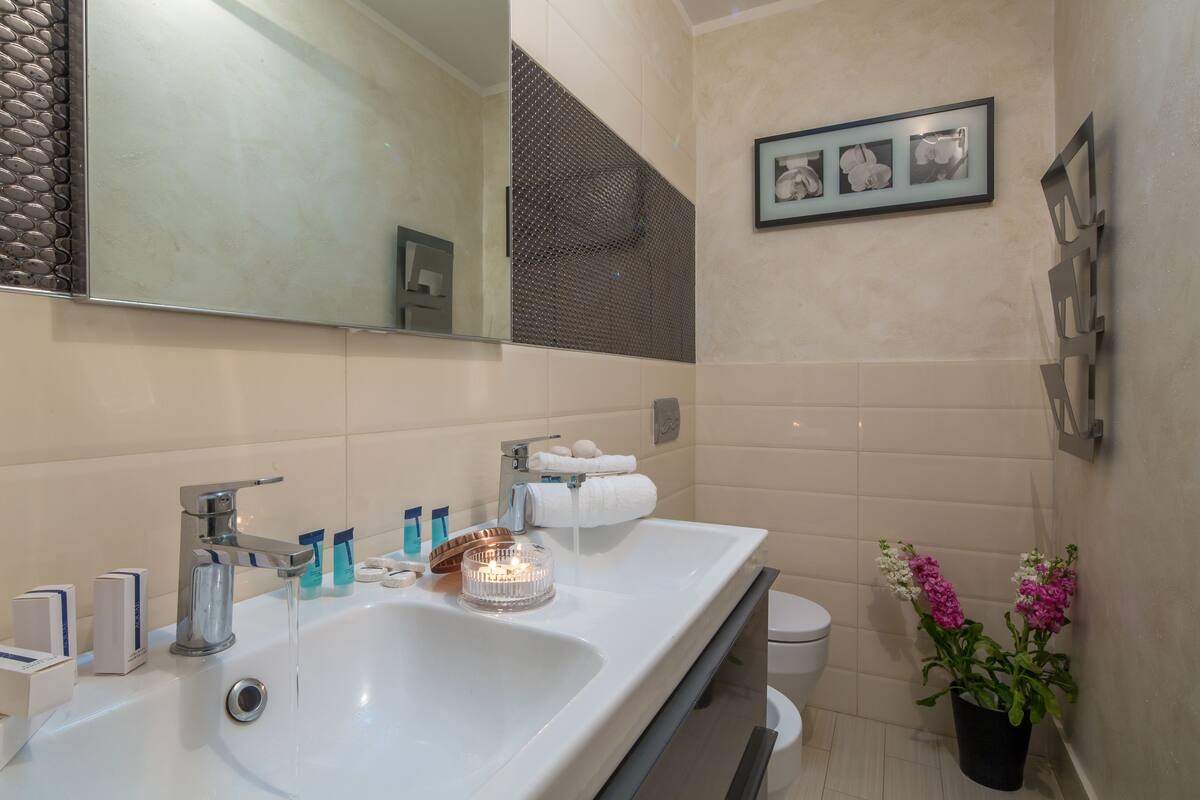 penthouse, 2 bedrooms, terrace, lake view | bathroom | shower, rainfall showerhead, free toiletries, hair dryer