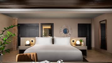 Superior kamer, uitzicht op de stad | Italiaanse Frette-lakens, luxe beddengoed, donsdekens
