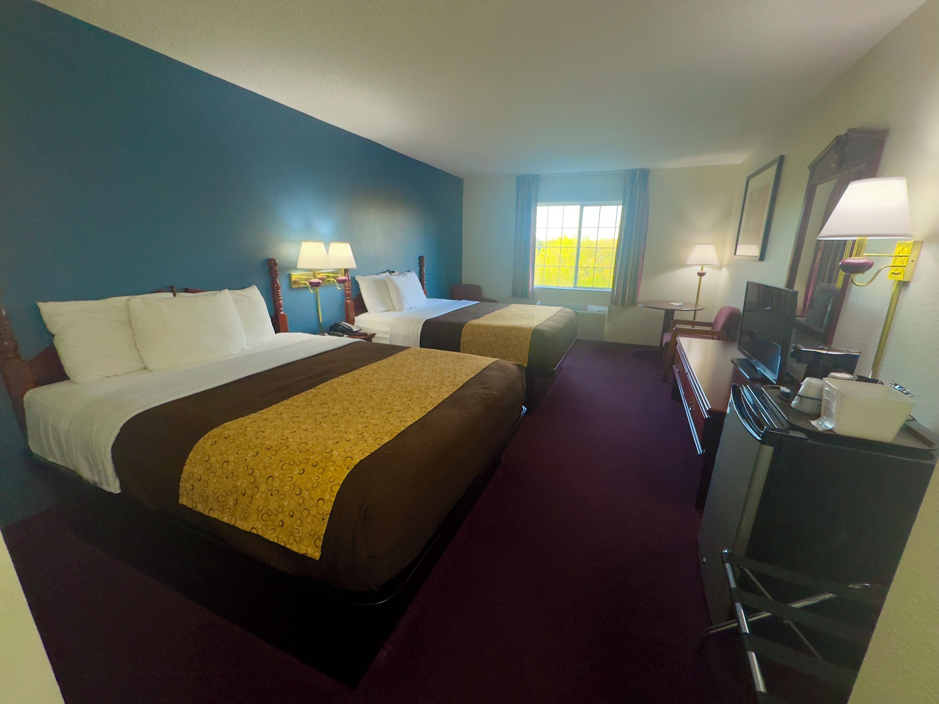 standard double room, 2 queen beds | premium bedding, blackout curtains, iron/ironing board, free wifi