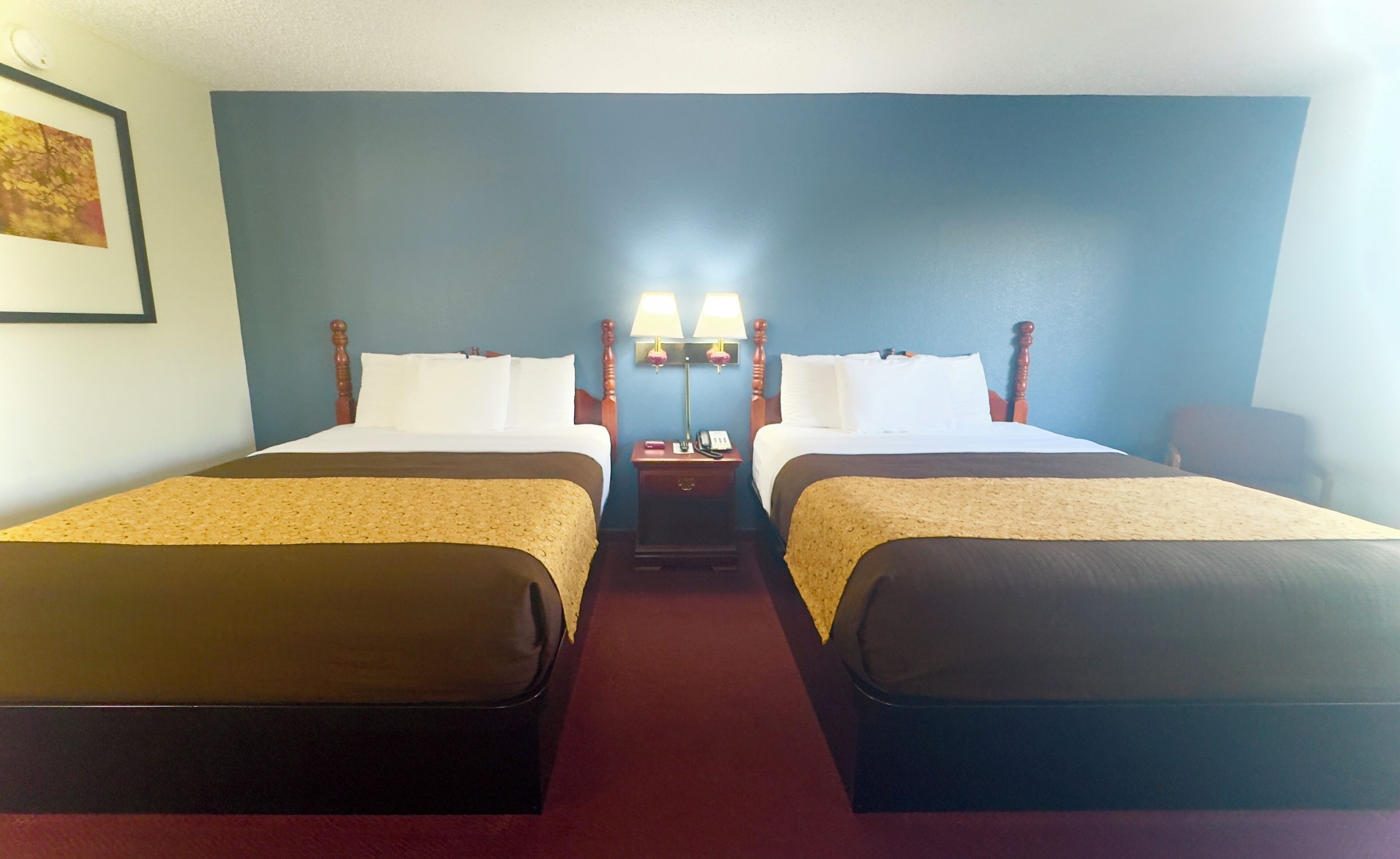 standard double room, 2 queen beds | premium bedding, blackout curtains, iron/ironing board, free wifi