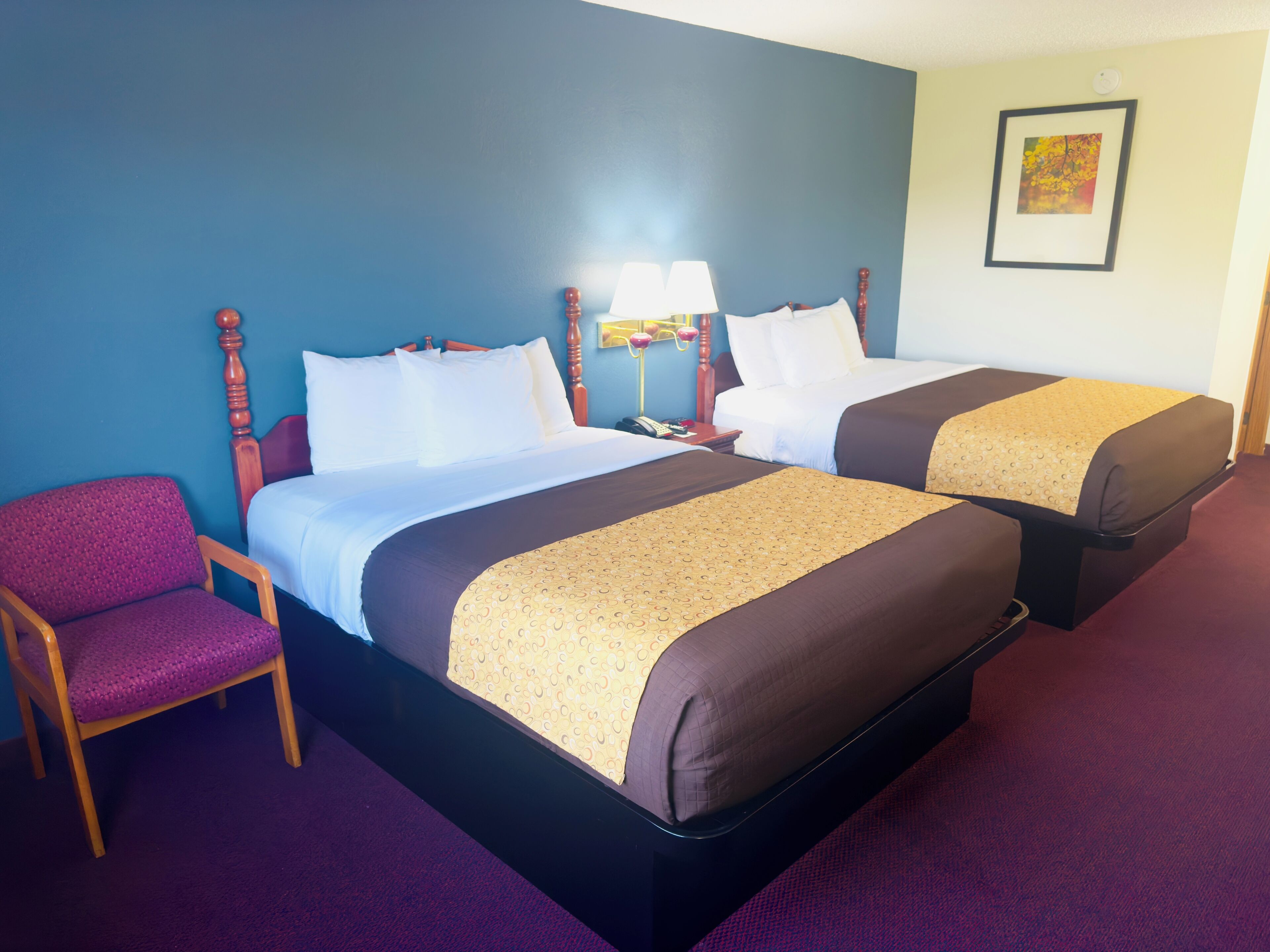 standard double room, 2 queen beds | premium bedding, blackout curtains, iron/ironing board, free wifi