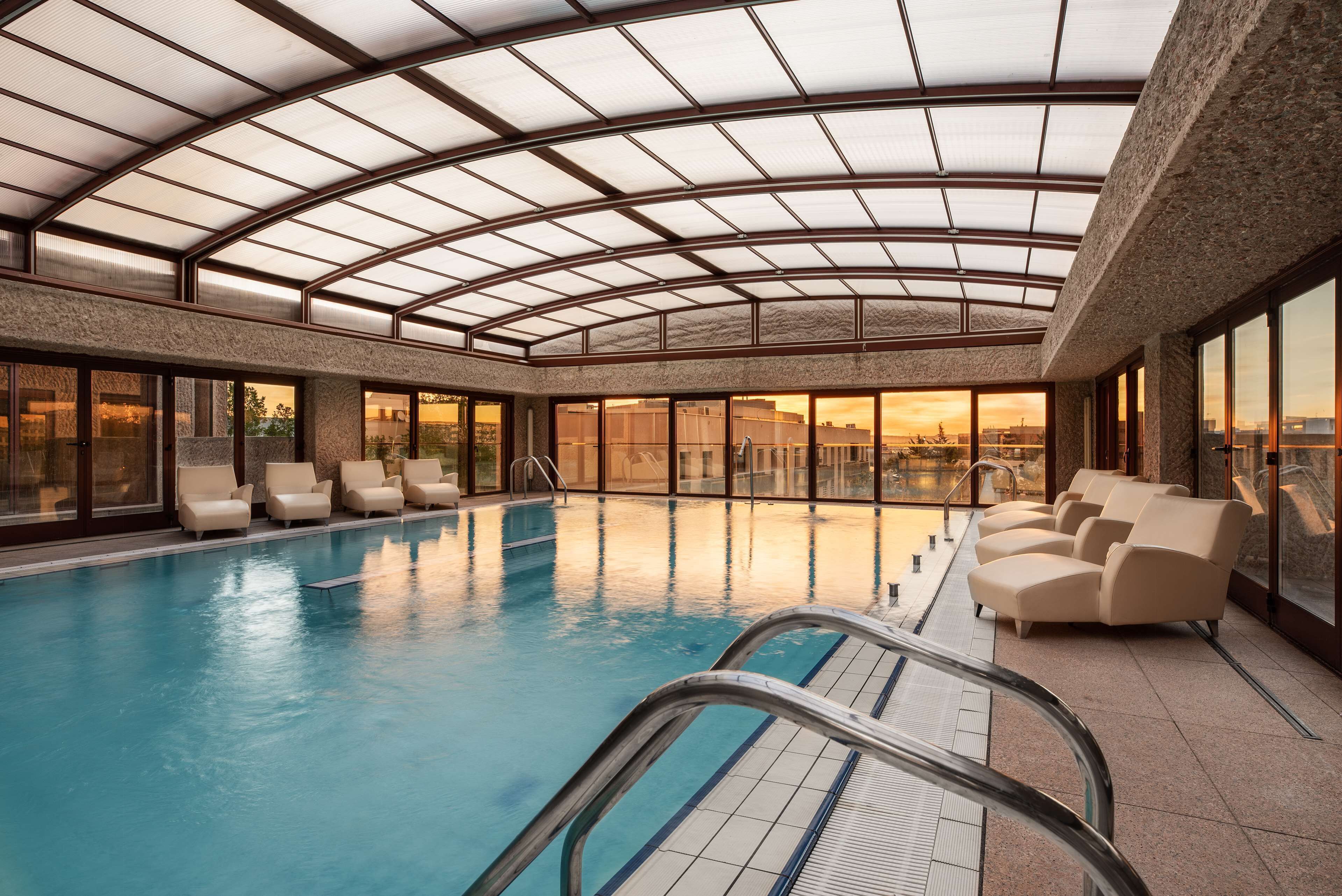 Indoor pool, outdoor pool, open 4:00 PM to 8:00 PM, sun loungers