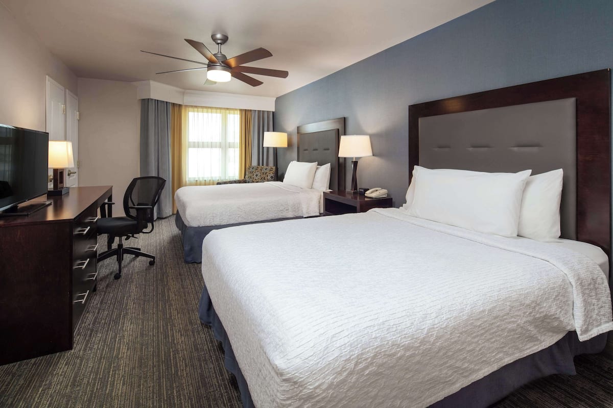 Premium bedding, desk, blackout drapes, iron/ironing board
