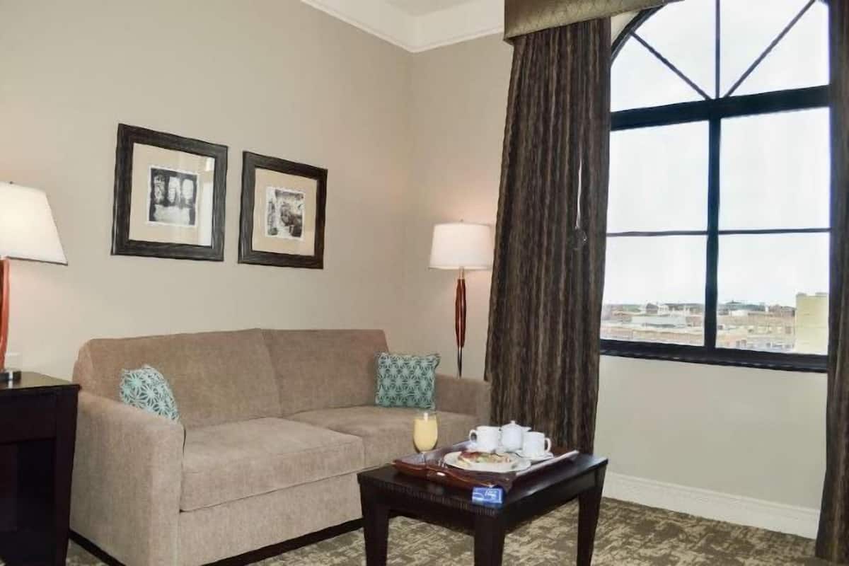 42-inch flat-screen TV with cable channels, TV