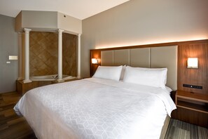 In-room safe, desk, laptop workspace, blackout curtains