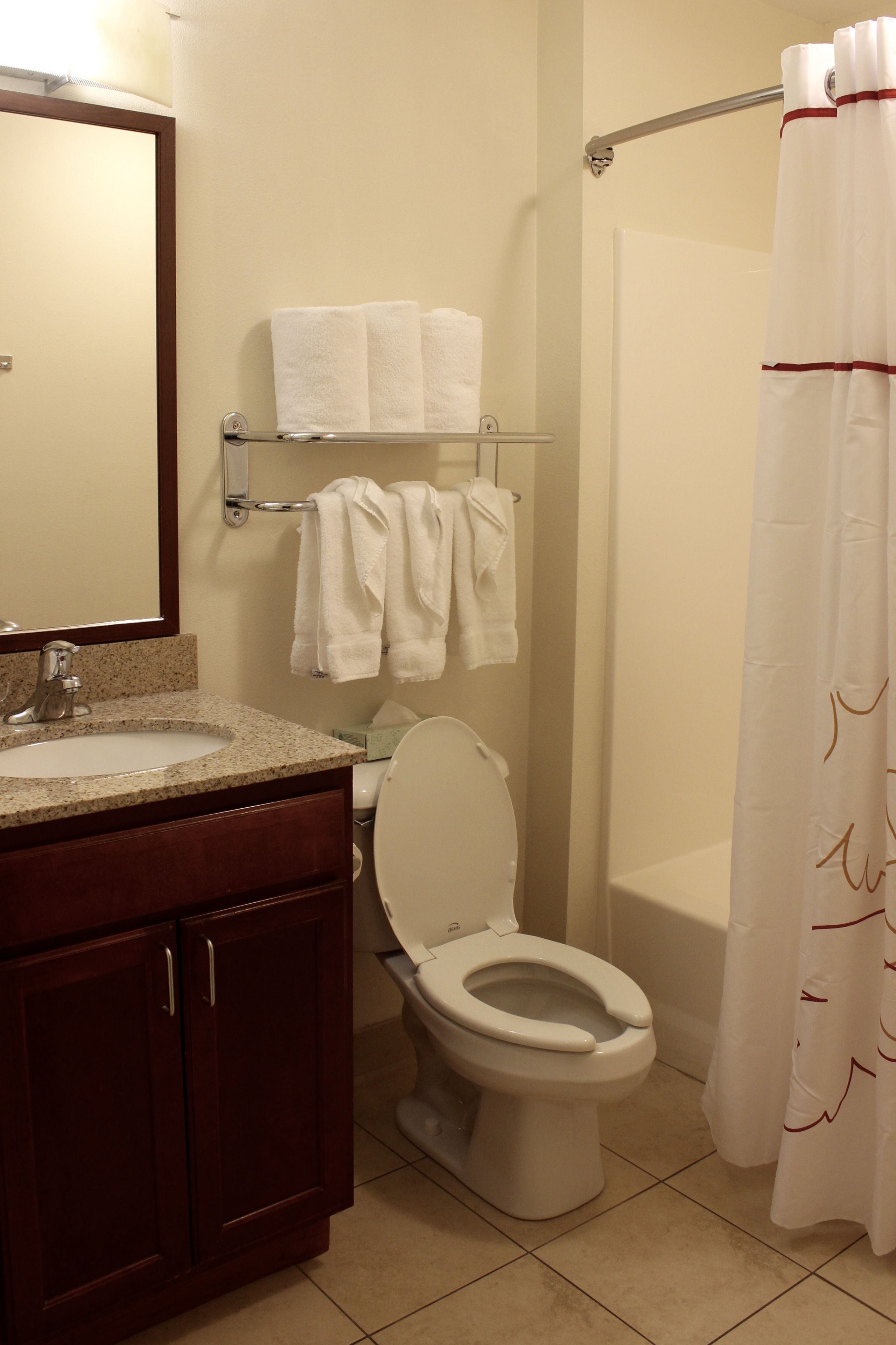 free toiletries, hair dryer, towels