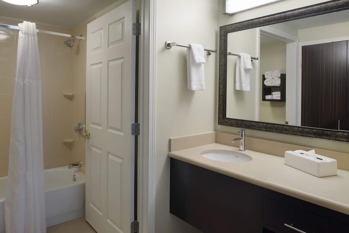 free toiletries, hair dryer, towels