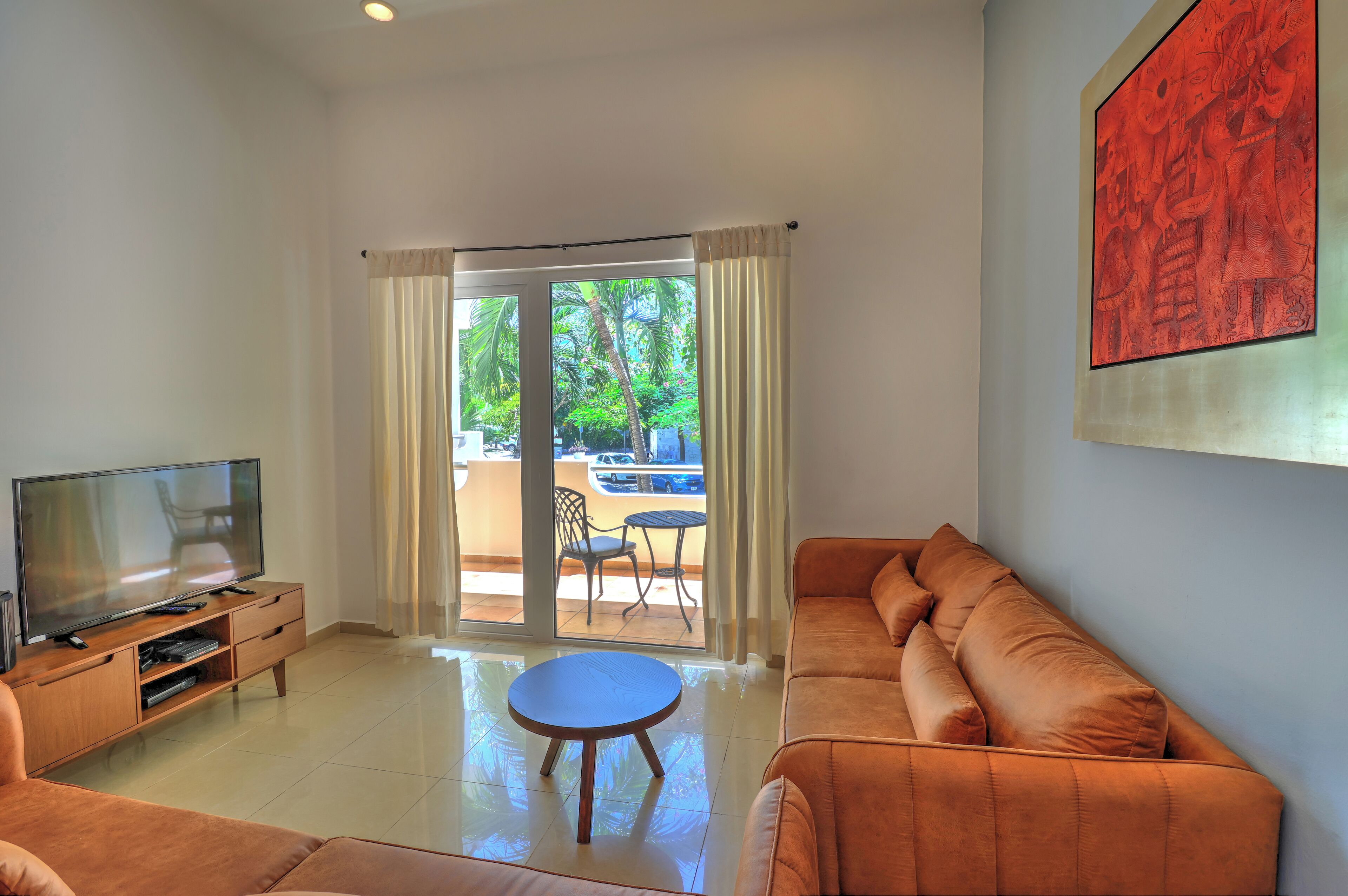 standard apartment | living area | 40-inch flat-screen tv with digital channels, tv