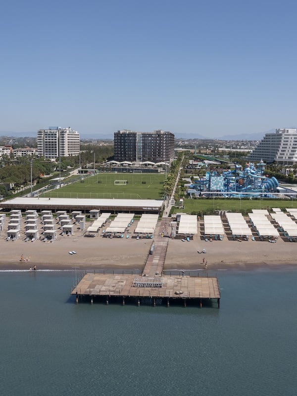 Private beach, sun loungers, beach umbrellas, beach volleyball