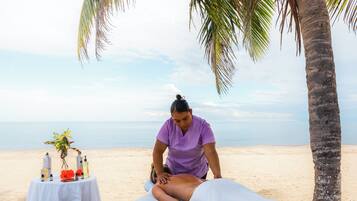 Soins corporels, massages aux pierres chaudes