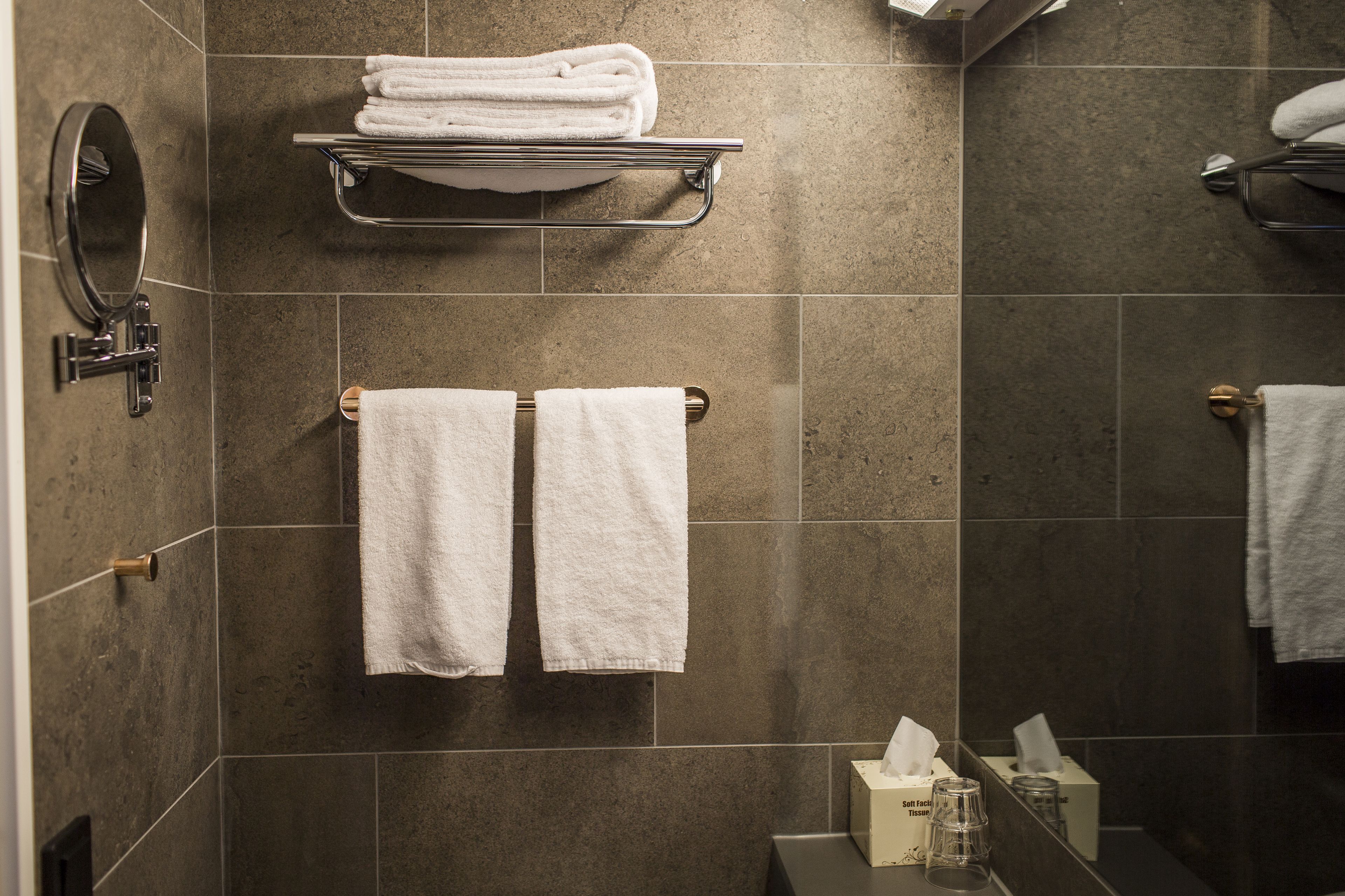 free toiletries, hair dryer, towels, soap