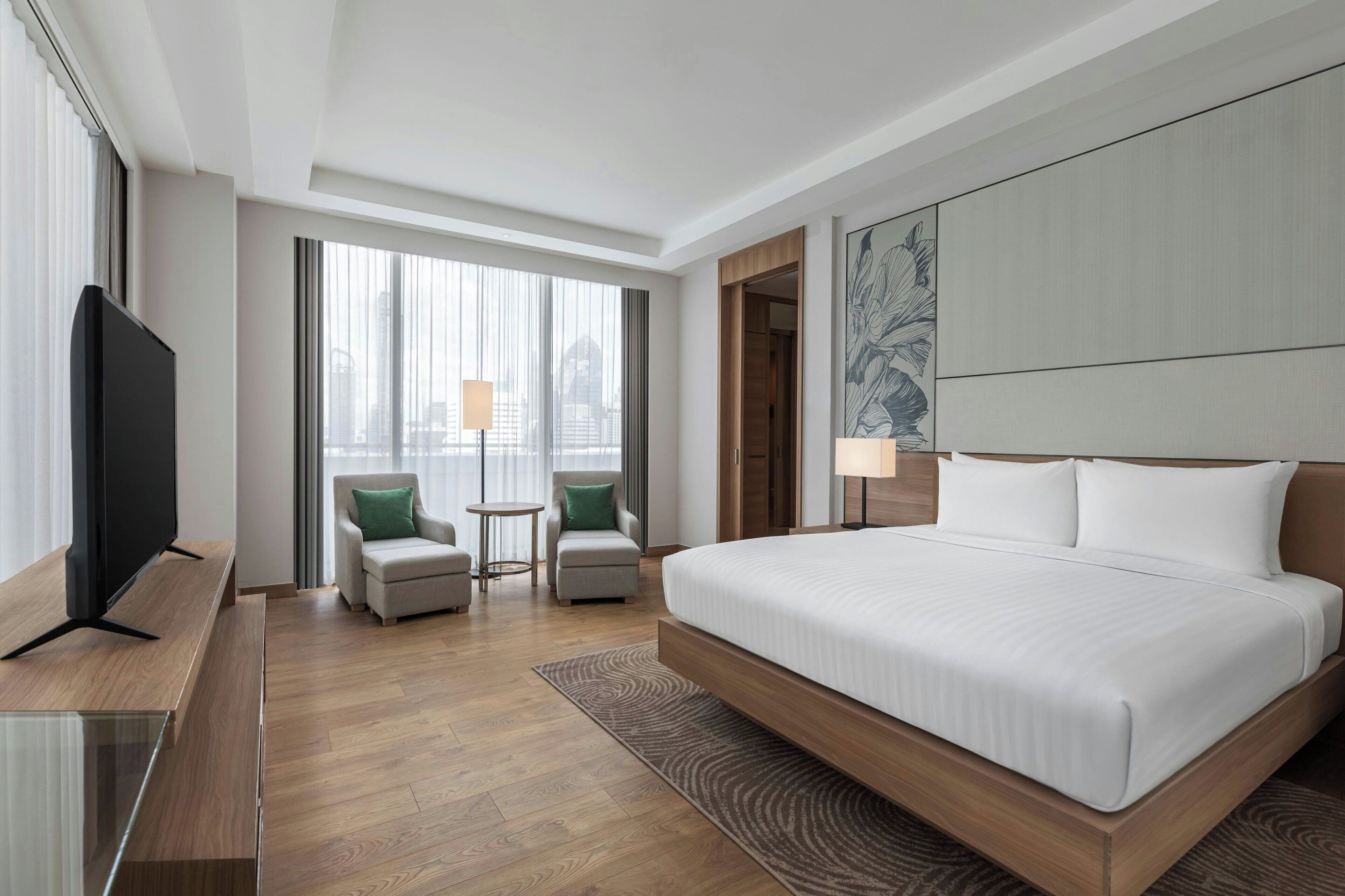 Suite, 1 chambre, en angle | Literie de qualité supérieure, coffres-forts dans les chambres, bureau