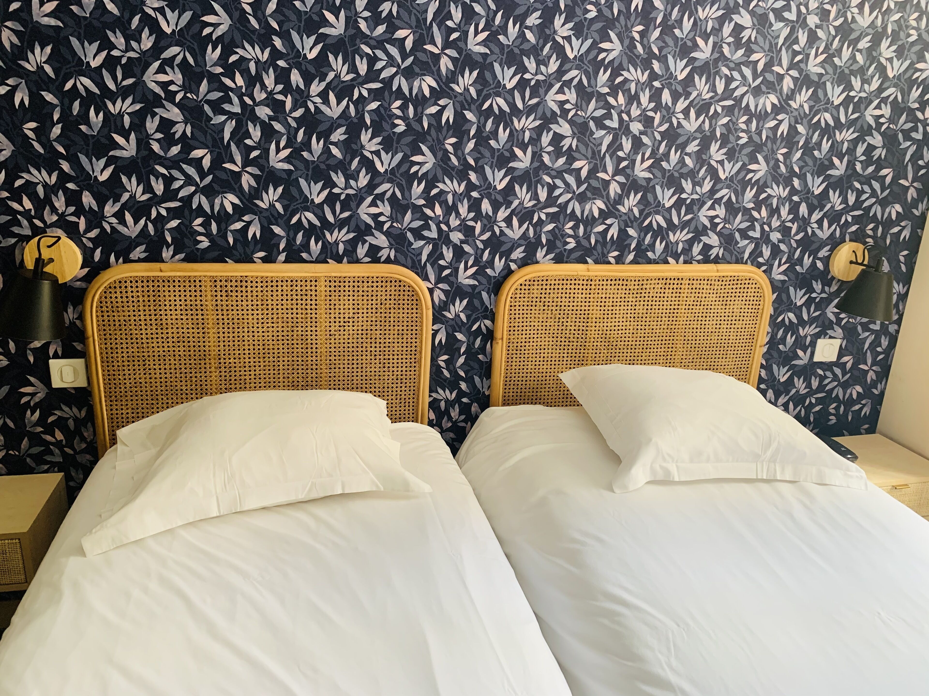 twin room | desk, blackout curtains, soundproofing, iron/ironing board