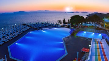 Outdoor pool, open 7:30 AM to 7:30 PM, pool umbrellas, sun loungers