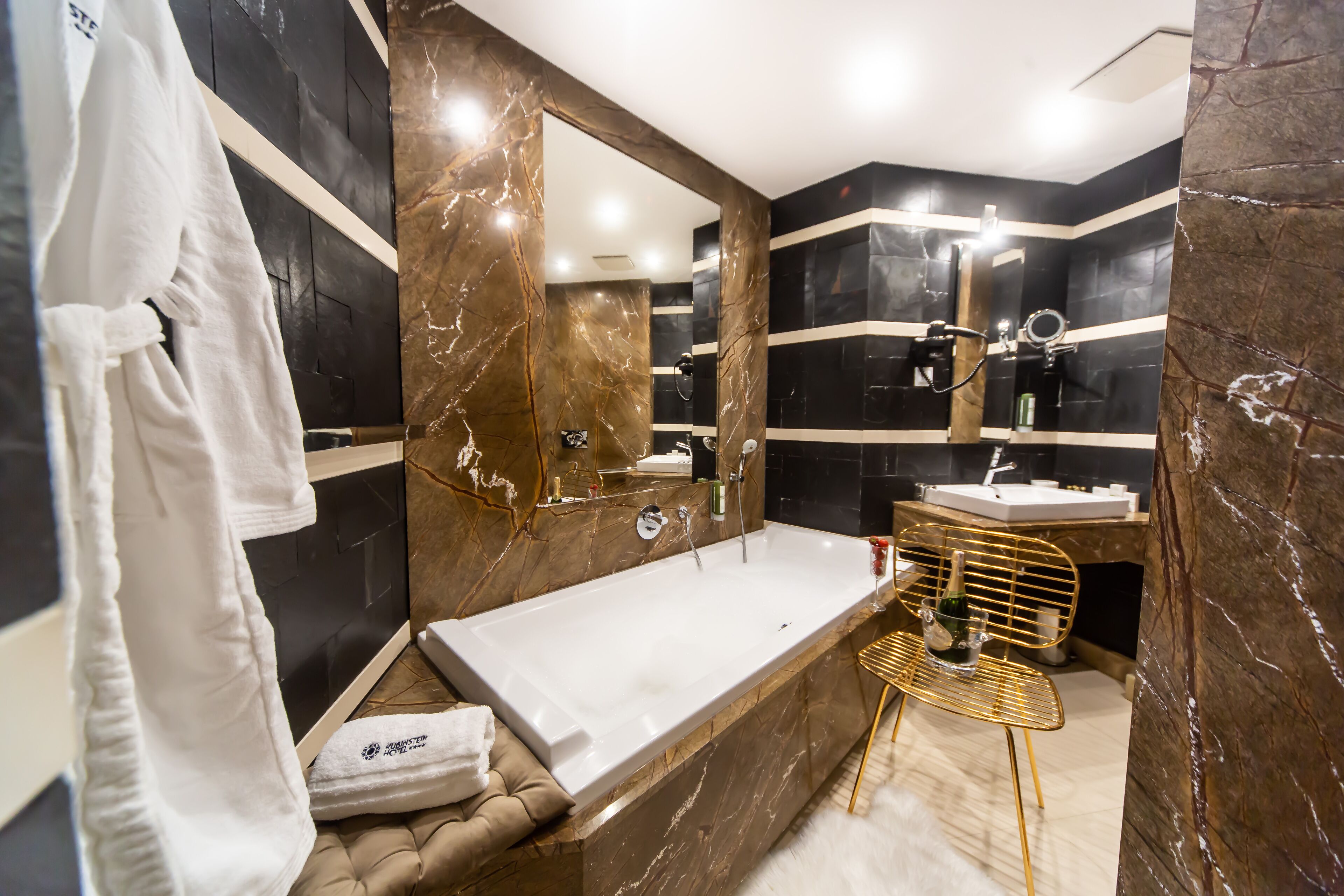 deluxe suite | bathroom | free toiletries, hair dryer, towels, soap