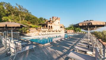 2 outdoor pools, open 8:30 AM to 7:30 PM, pool umbrellas, sun loungers